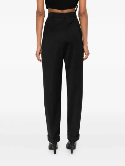 Nissa Satin-trim Trousers In Black