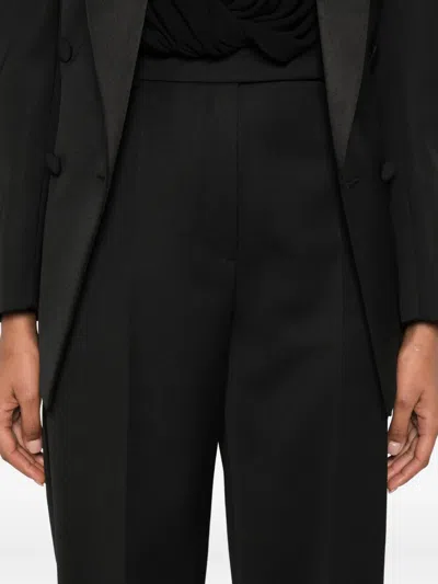 Nissa Satin-trim Trousers In Black