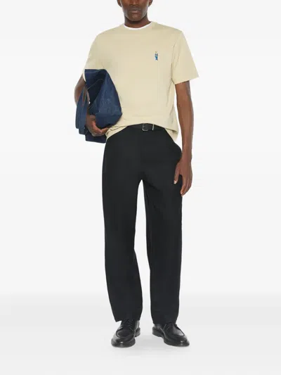 Maison Kitsuné Crew Neck Short Sleeve Relaxed Fit T-shirt In Gold