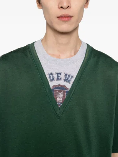 Loewe Loose Fit T-shirt In Cotton Blend In Green