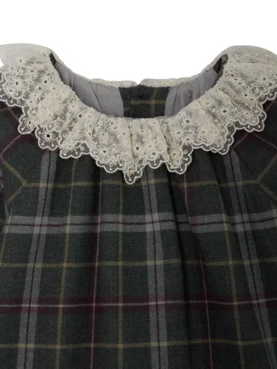 Bonpoint Baby Girls Flavili Checked Dress In Gray