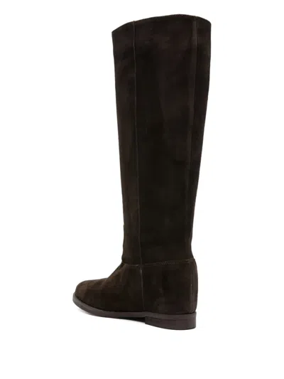 Julie Dee Suede Knee-high Boots In Brown
