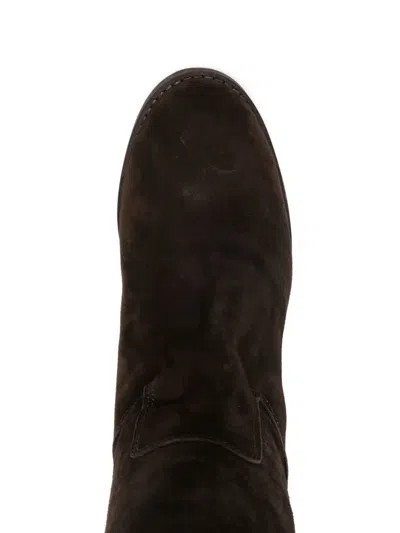 Julie Dee Suede Knee-high Boots In Brown