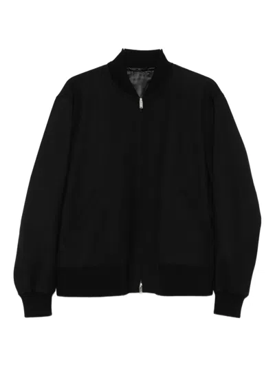 Lardini Zip-front Bomber Jacket In Black