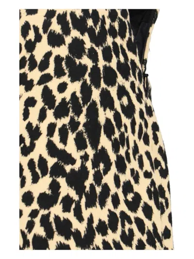 Aspesi Animal Print High-waisted Knee Length Midi Skirt In Multi