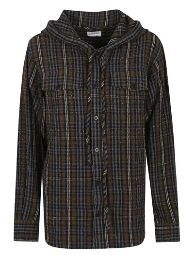 P.a.r.o.s.h Parosh Check Pattern Shirt With Rhinestone Embellishments In Multi