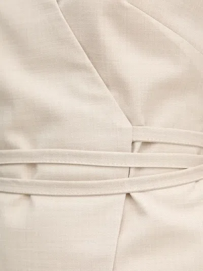 Sandro Ferrone Wrap-effect Sleeveless Top In Neutral