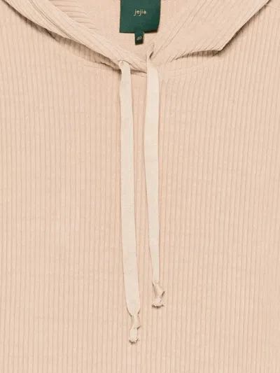Jejia Ribbed Hooded Sweater In Neutral