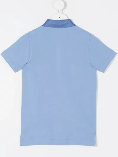 Lanvin Enfant Embroidered Logo Polo Shirt In Blue