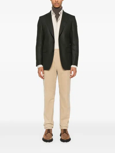 Fursac Virgin-wool Blazer In Green