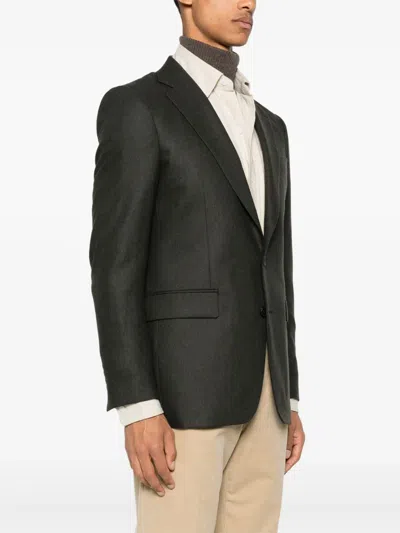 Fursac Virgin-wool Blazer In Green
