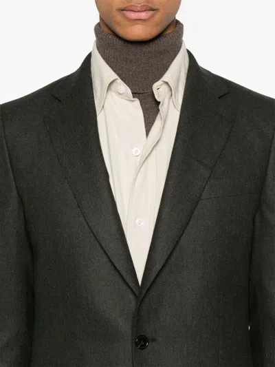 Fursac Virgin-wool Blazer In Green
