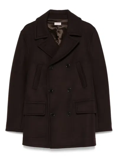 Fursac Twill Coat In Brown