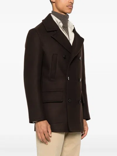 Fursac Twill Coat In Brown