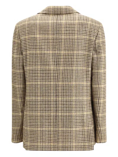 Lardini Checked Twoo-button Blazer In Neutral