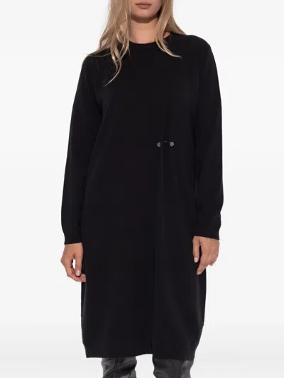 Fabiana Filippi Knit Dress With Brooch In Black