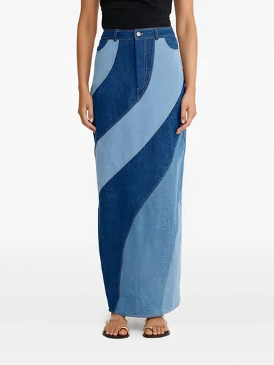 Significant Other Sasika Maxi Skirt In Indigo In Blue