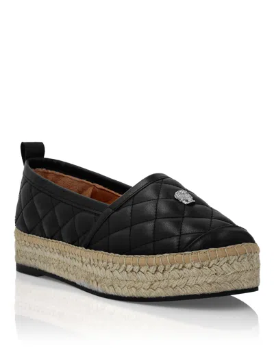 Philipp Plein Espadrillas Matelasse Skull In Black