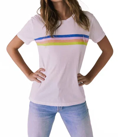 Chaser Retro Lightning Graphic Tee In White In Multi