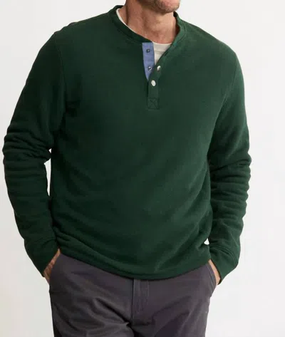 Jachs New York Union Sherpa Lined Recycled Jacquard Henley Sweater In Green In Green