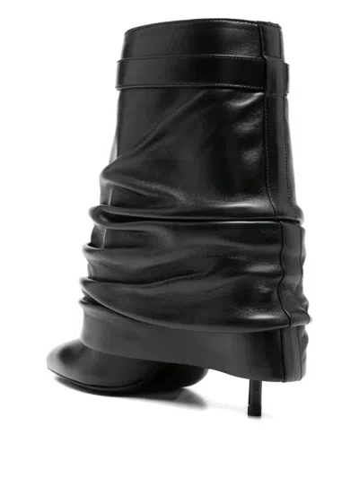 Givenchy Women Black Nappa Leather Shark Lock Stiletto Ankle Boots In Multi