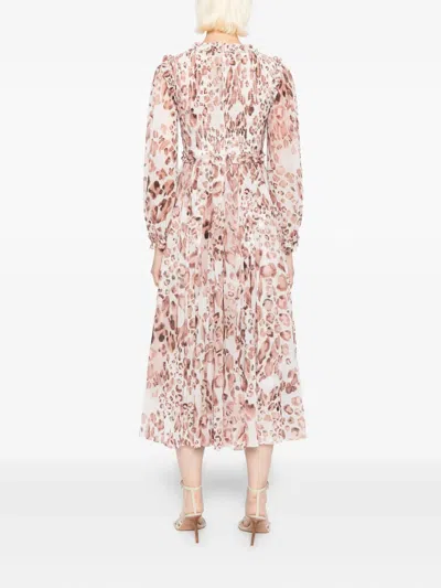 Needle & Thread Leopard-print Chiffon Midi Dress In Brown