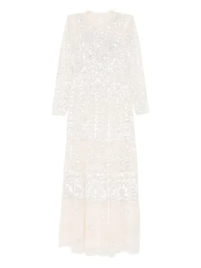 Needle & Thread Womens Needle And Thread Aurora Sequin-embellished Woven Gown In White