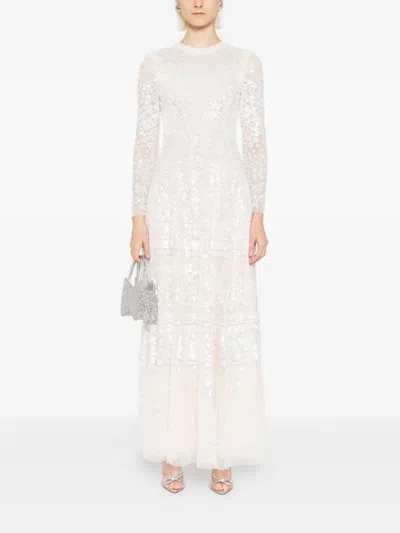 Needle & Thread Womens Needle And Thread Aurora Sequin-embellished Woven Gown In White