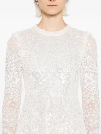 Needle & Thread Womens Needle And Thread Aurora Sequin-embellished Woven Gown In White