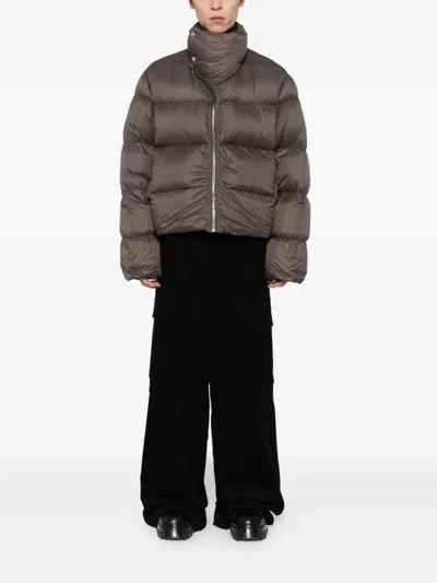 Rick Owens Turtle Padded Jacket In Gray