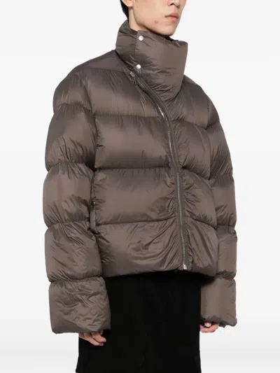Rick Owens Turtle Padded Jacket In Gray
