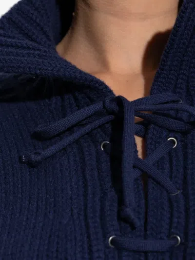 Etro Lace-up Embroidered Sweater In Multi