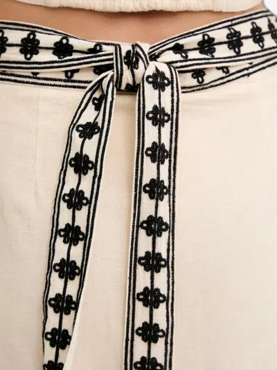 Hoss Intropia Embroidered-tree Midi Skirt In Neutral