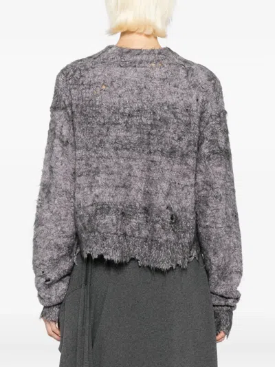 Miharayasuhiro Purple Mohair Knit Cardigan In Gray