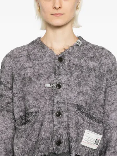 Miharayasuhiro Purple Mohair Knit Cardigan In Gray