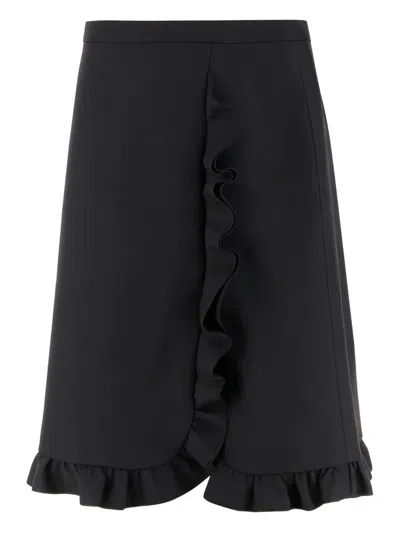Valentino Ruffle-detail Midi Skirt In Multi