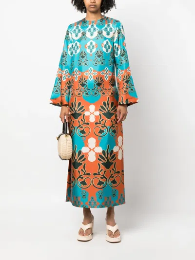 Paula Patterned-jacquard Midi Dress In Multi