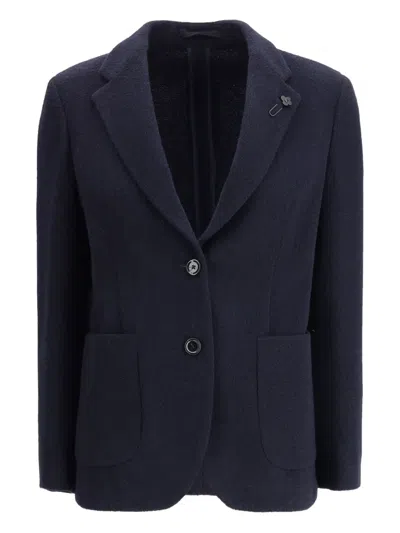 Lardini Wool Blazer In Blue