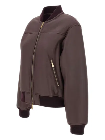 拉链皮质飞行员夹克