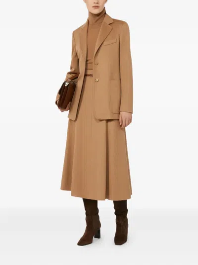 Max Mara Saluto Virgin Wool Turtleneck Sweater In Brown