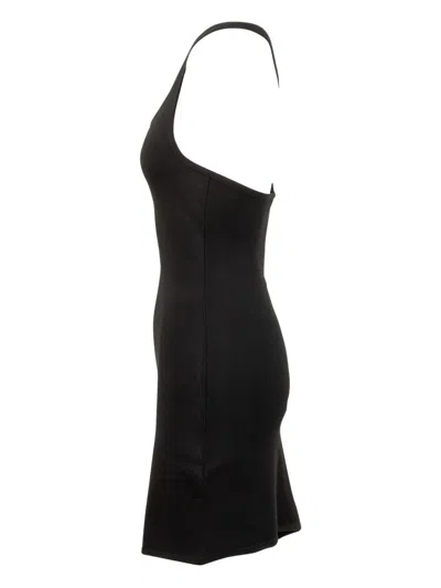 不对称肩带迷你连衣裙