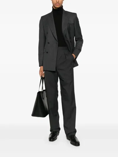 Fursac Virgin-wool Trousers In Gray