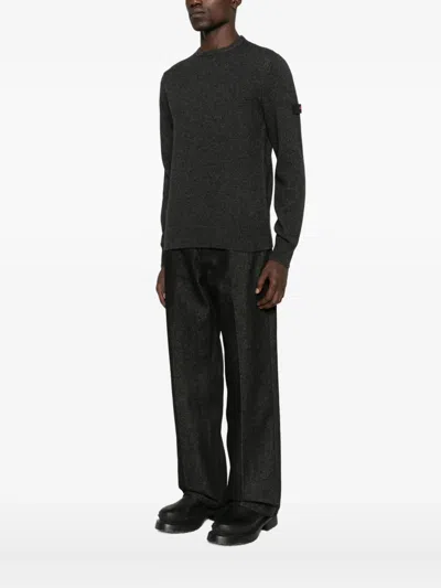 贴花LOGO圆领毛衣