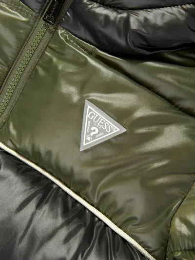 Guess Paneled Padded Jacket In Green