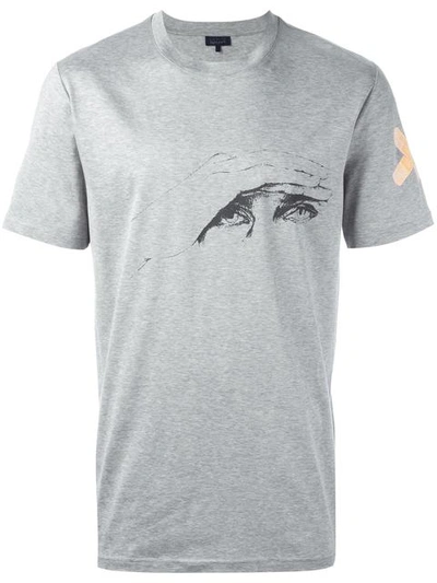 Lanvin 'gaze' Print Cotton T-shirt In Grey