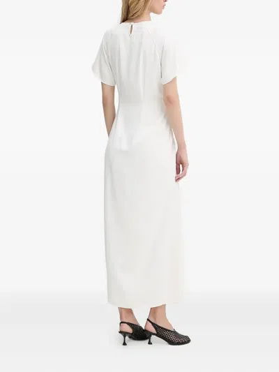 Samsoe & Samsoe Ruched Midi Dress In White