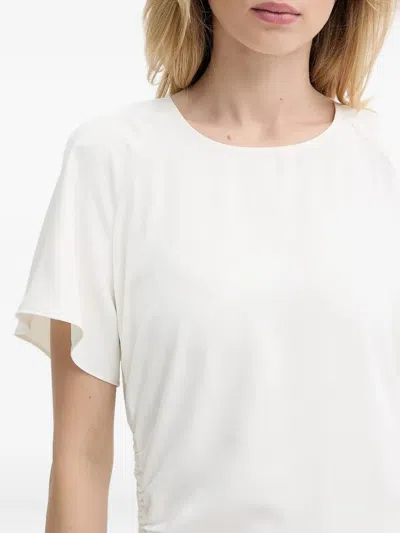 Samsoe & Samsoe Ruched Midi Dress In White