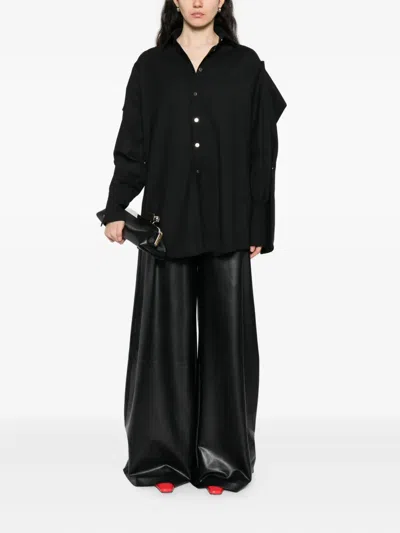 纽扣开合垂坠衣袖衬衫