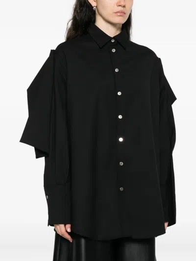 纽扣开合垂坠衣袖衬衫