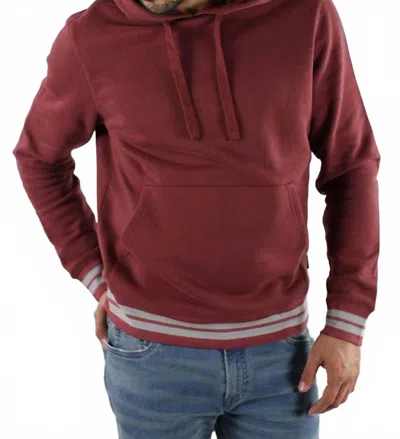 Jachs New York Soft Touch Varsity Hoodie In Scarlet In Red